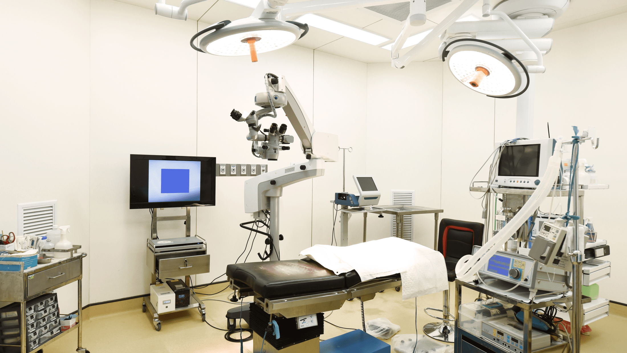 A well-lit surgical room.